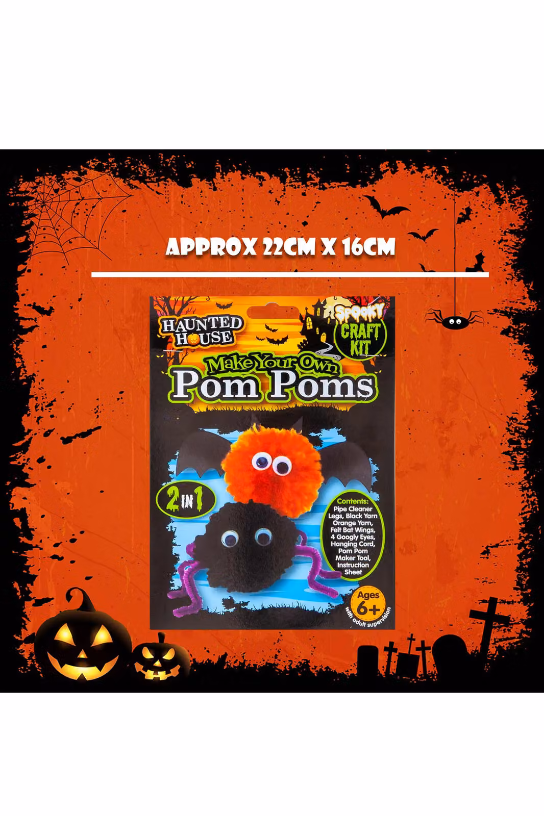 VFM e-Store Halloween Pom Pom Craft Kit in Multicolour for Adults – 2