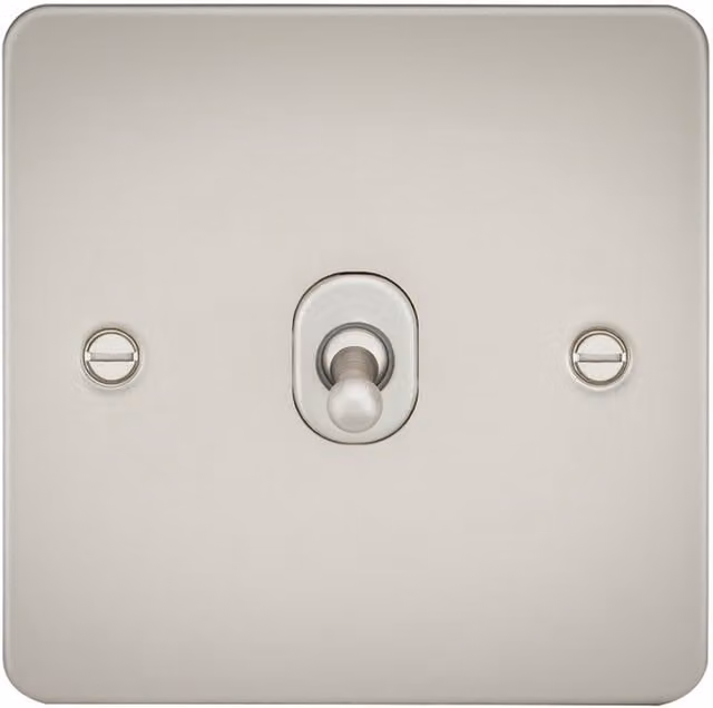 Knightsbridge Pearl Two Way Toggle Switch with Flat Plate