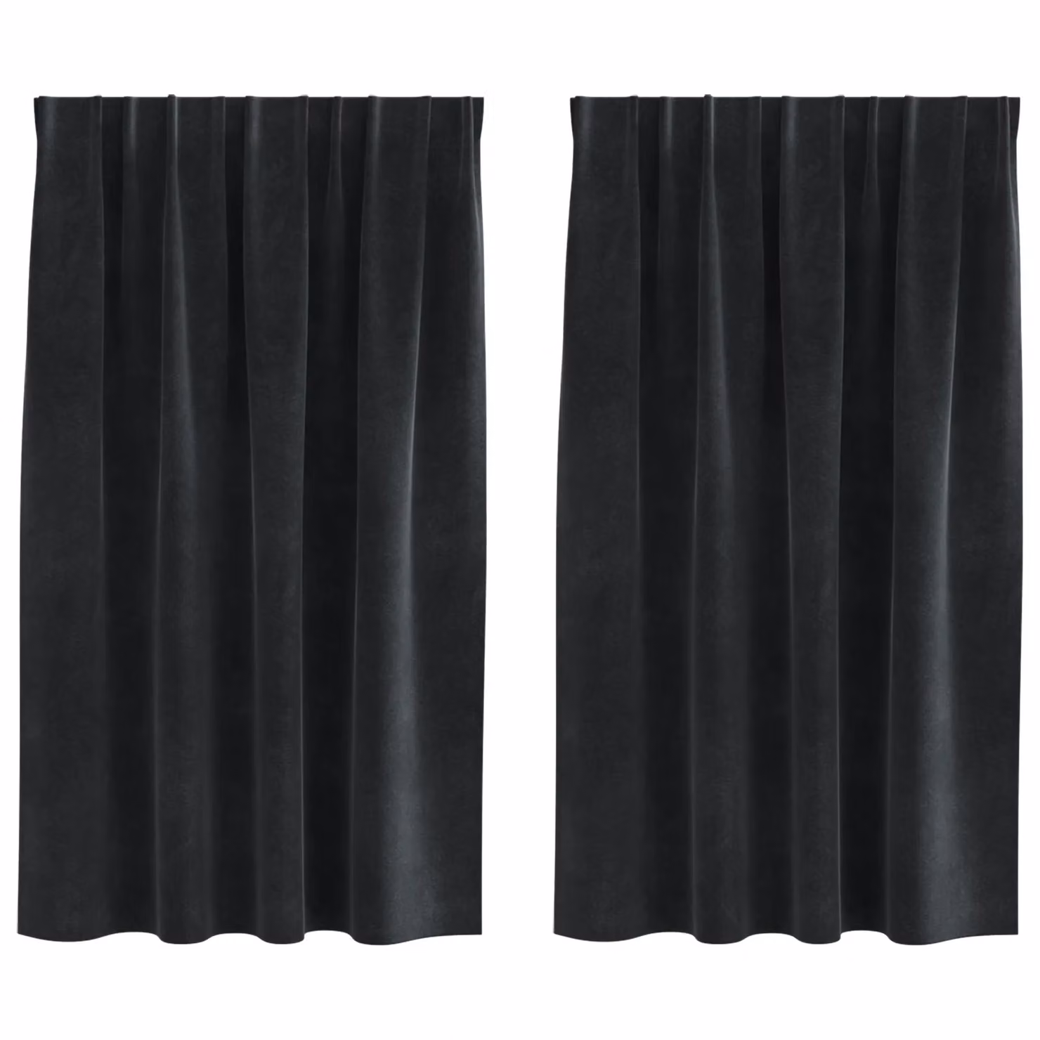 Berkfield Home Blackout Velvet Curtains with Top Tape, 2 Pack, Black – 2