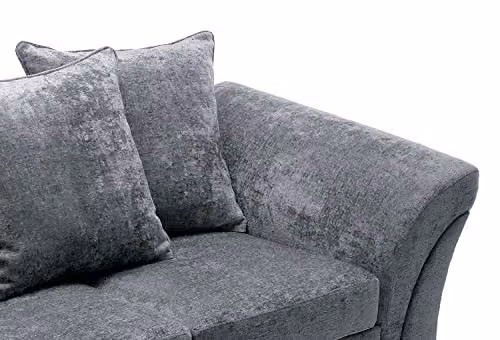 Abakus Direct Farrow 2 Seater Sofa in Dark Grey Crushed Chenille – 5