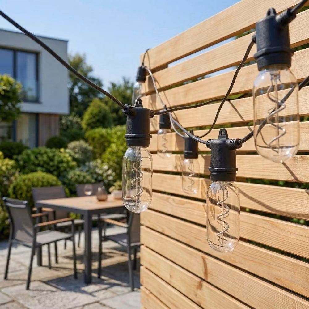Garden Greatness Vintage Solar LED Filament String Lights with Multicolour Warm White Glass Tubes – 2