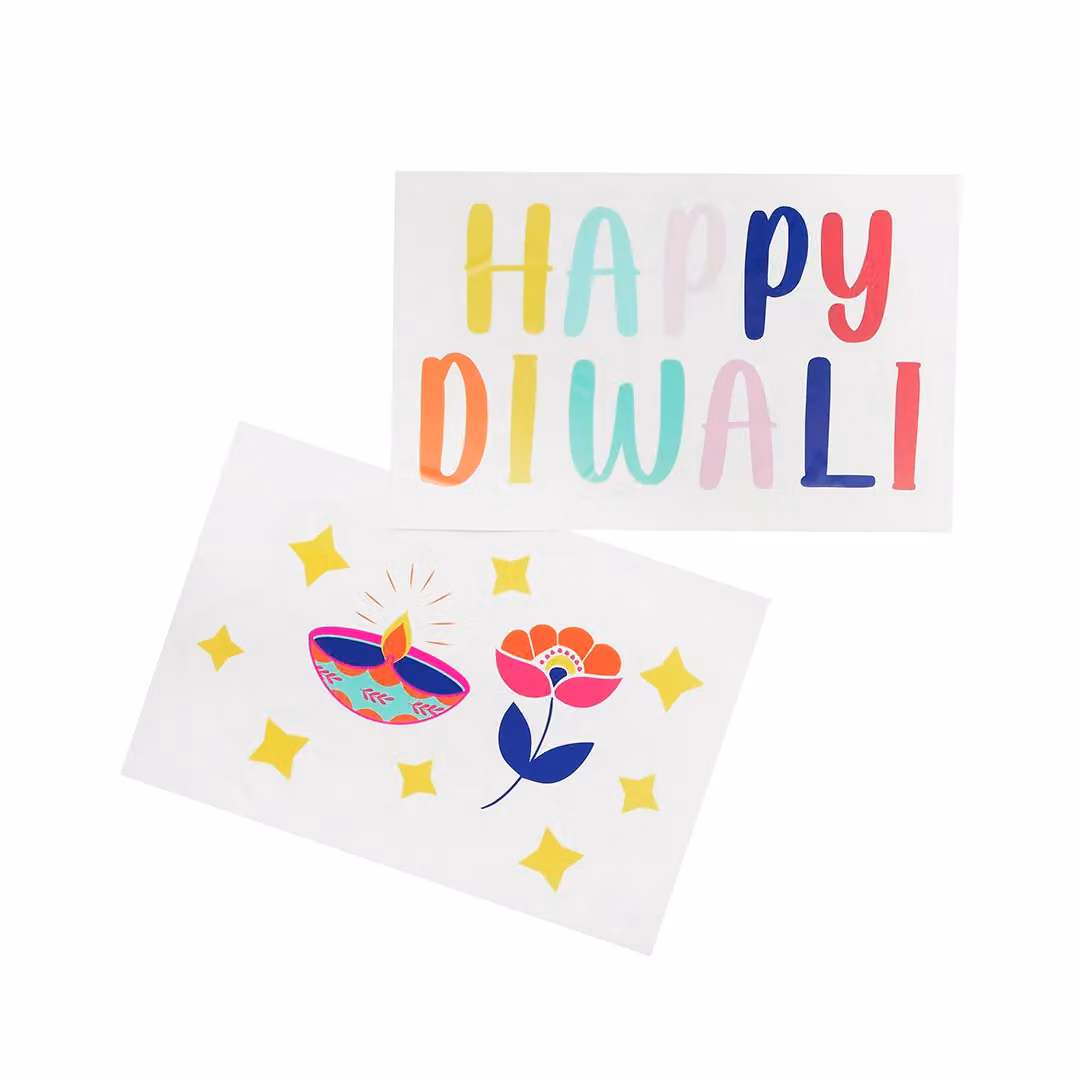 Club Green Multicolour Diwali Window Clings, Pack of 2 – 2