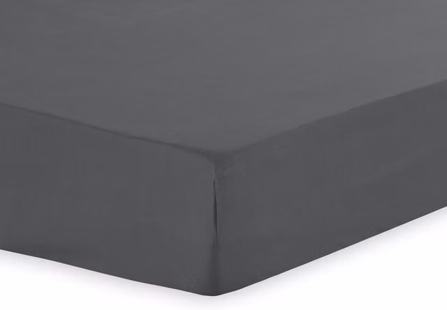 My Home Polycotton Deep Fitted Sheet in Charcoal Grey, W/D/H: 180 x 200 cm
