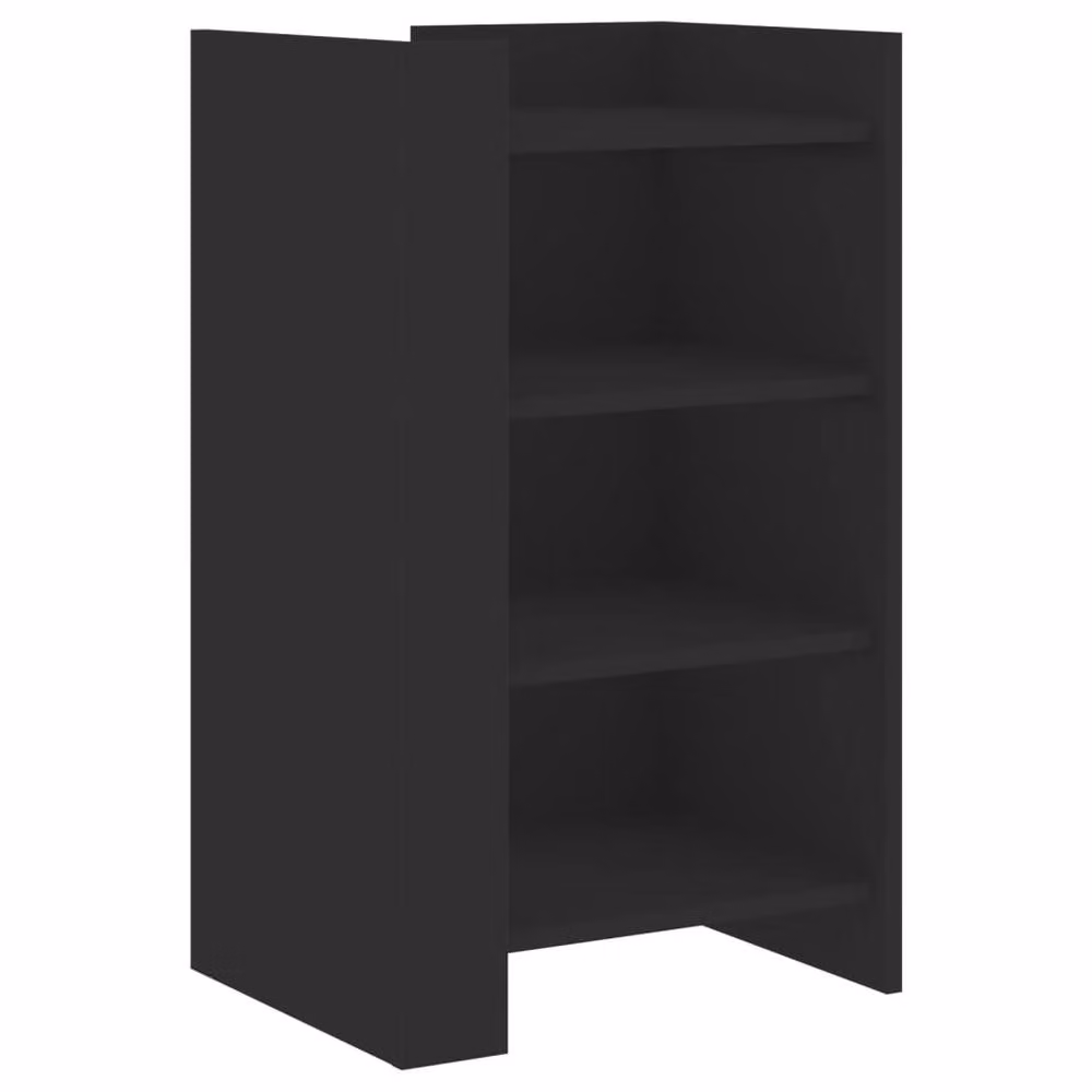 Berkfield Home Black Matt MDF Sideboard W: 45 cm, D: 35 cm, H: 75 cm – 3