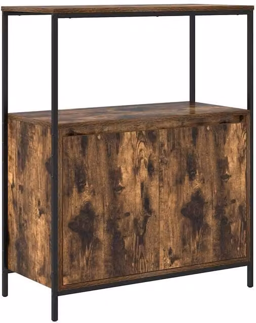 Berkfield Home Smoked Oak Bathroom Cabinet in Brown with Shelves, W/D/H: 76.5 x 35 x 95 cm