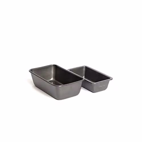 MasterClass Set of Two Non-Stick Carbon Steel Rectangular Loaf Tins in Black and Grey