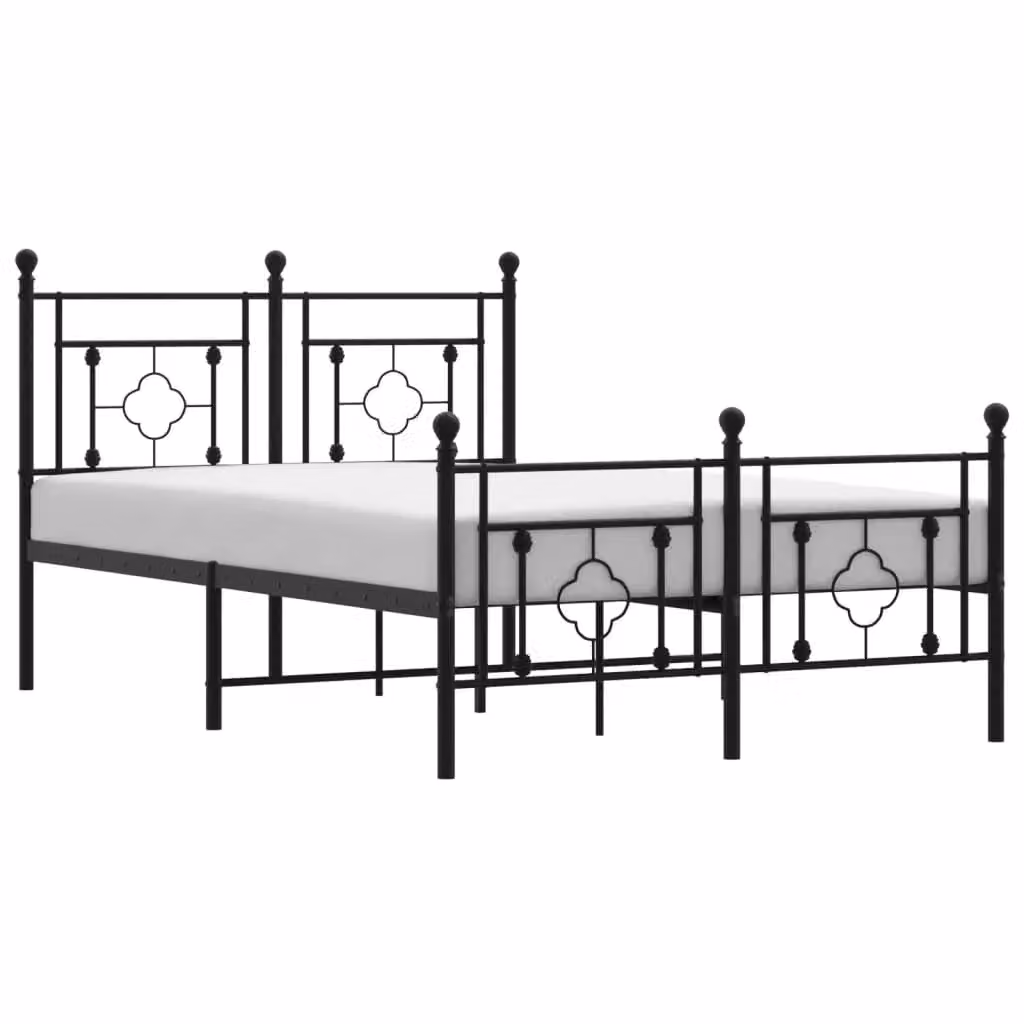 Berkfield Home Metal Bed Frame with Footboard, Black, W/D/H: 120 x 190 cm – 2