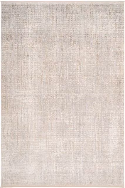 The Rug House Oatmeal Fringed Abstract Rectangular Rug in Beige, W: 290 cm, D: 200 cm