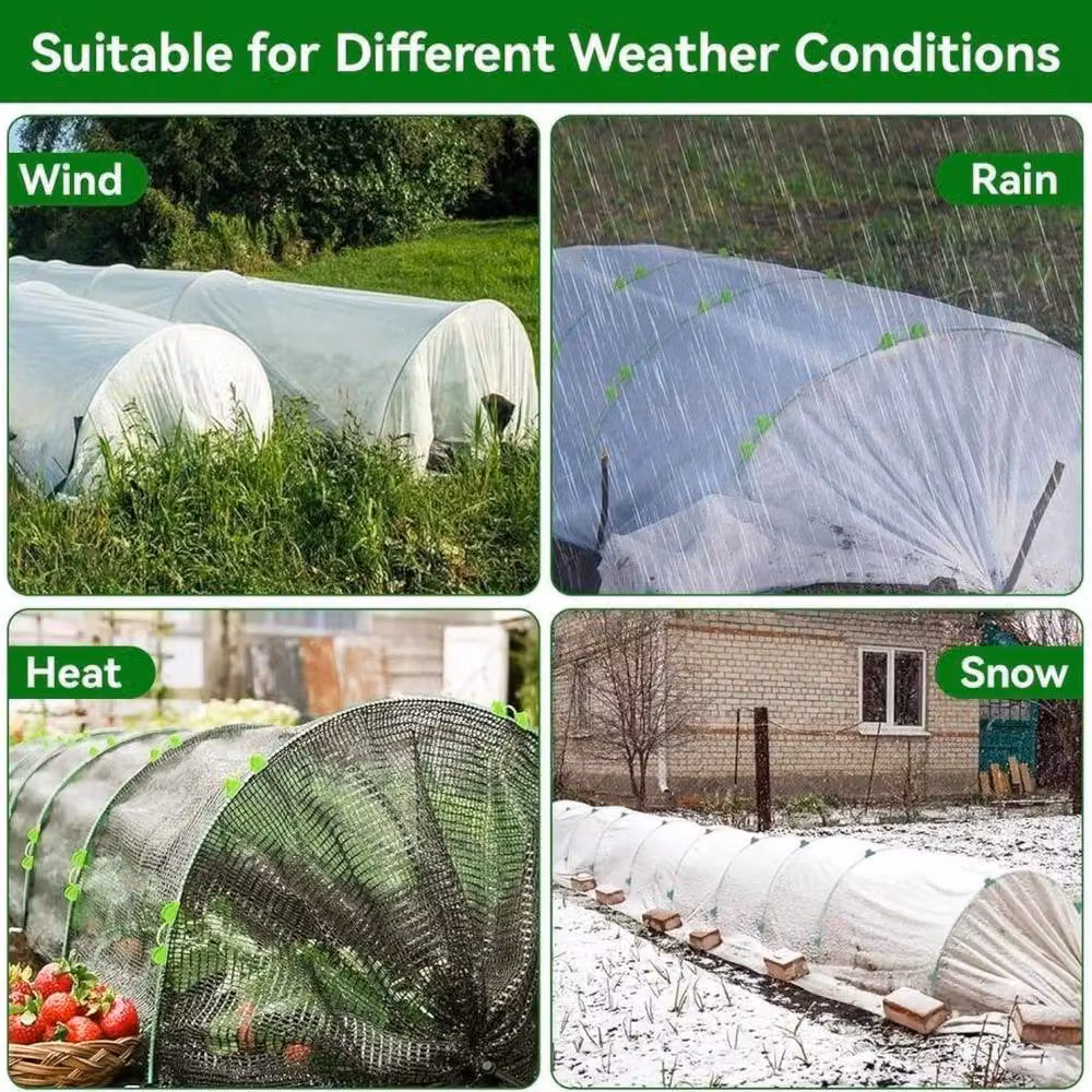FLAVORA 143-Piece Black Garden Greenhouse Tunnel Hoops Growing Aid – 4