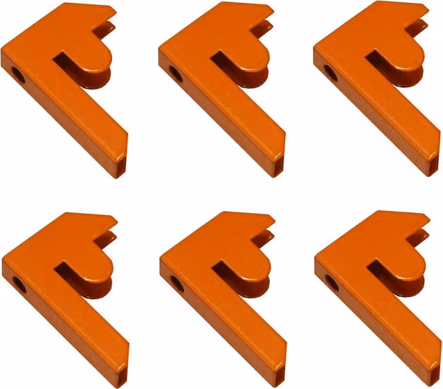 Monster Racking Aqua Rax Bay Connectors, 6 Pack, Silver and Orange