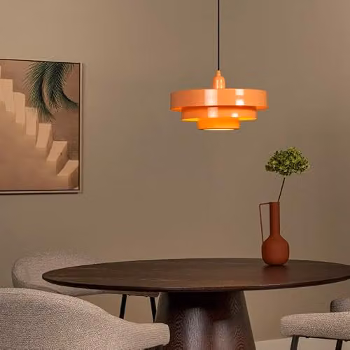 Lucide Runa Pink Metal Cylinder Pendant Light, Diameter: 35 cm – 2