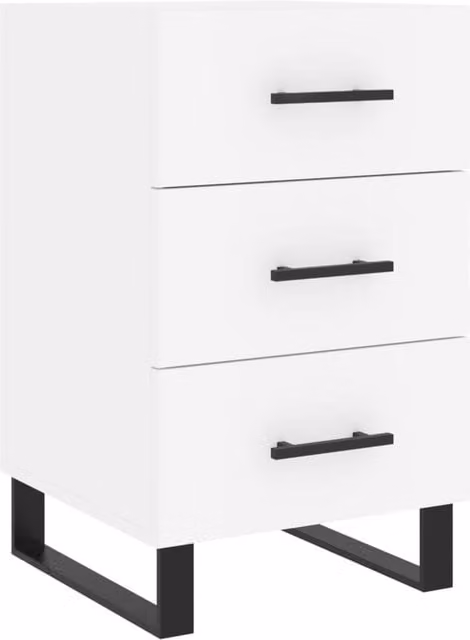 Berkfield Home White Modern Bedside Cabinet W/D/H: 40 x 40 x 66 cm – 1