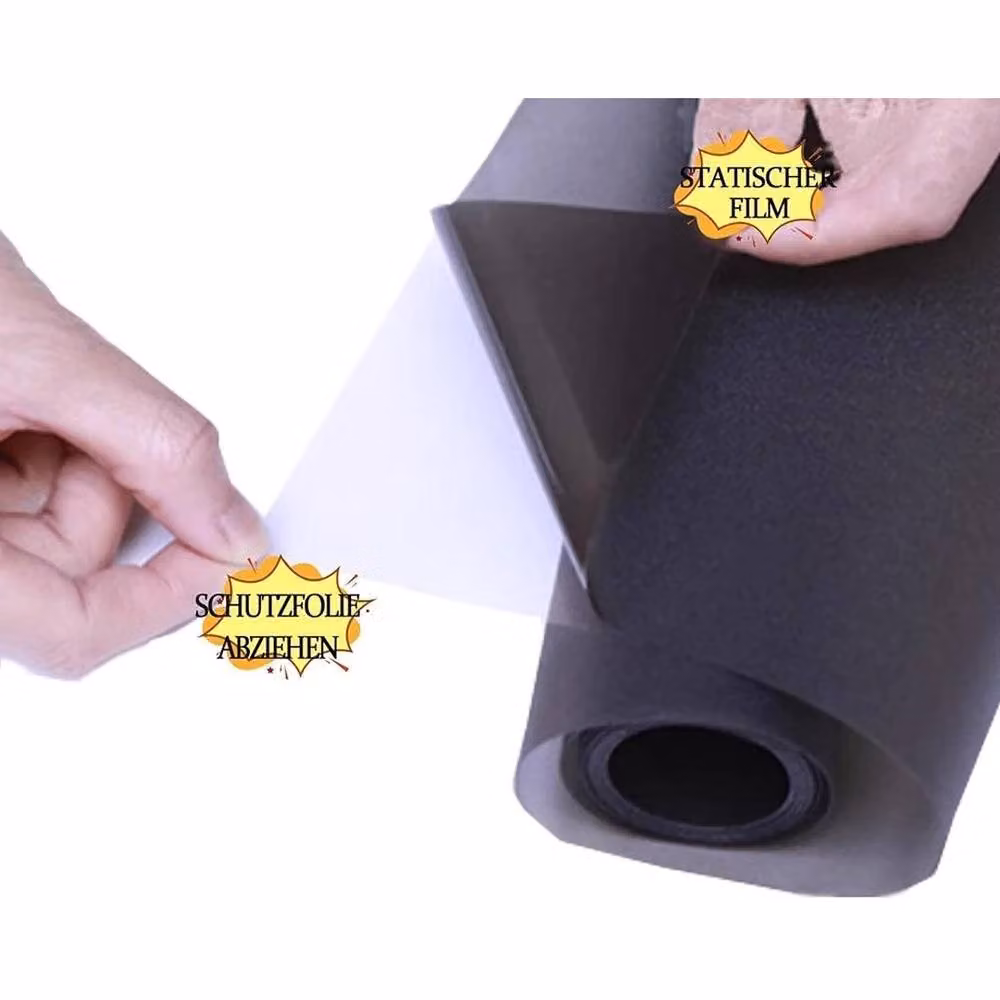 NESTLUNE Blackout Static Cling Window Glass Film for Privacy Protection, Black, 100 cm – 3