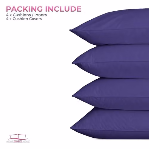 Snug City Waterproof Outdoor Garden Patio Cushion Set of 4, Purple, W/D/H: 45 x 45 x 45 cm – 6
