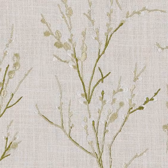 Laura Ashley Pussy Willow Embroidered Fabric Hedgerow in Multicolour and Beige