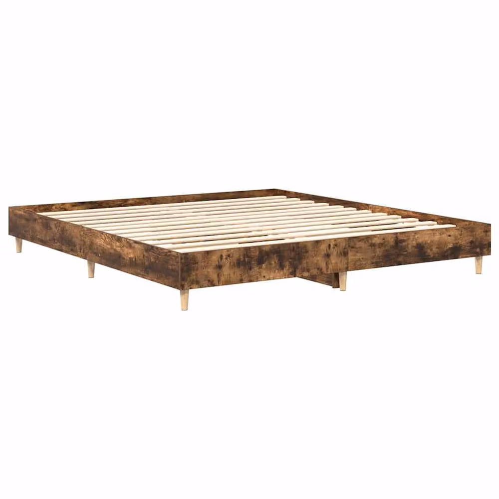 Berkfield Home Smoked Oak Bed Frame in Brown, Engineered Wood, 200 x 200 cm – 3