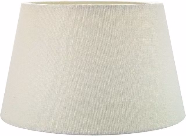 Happy Homewares Traditional Linen Fabric Drum Lampshade in Beige, Diameter: 30.48 cm