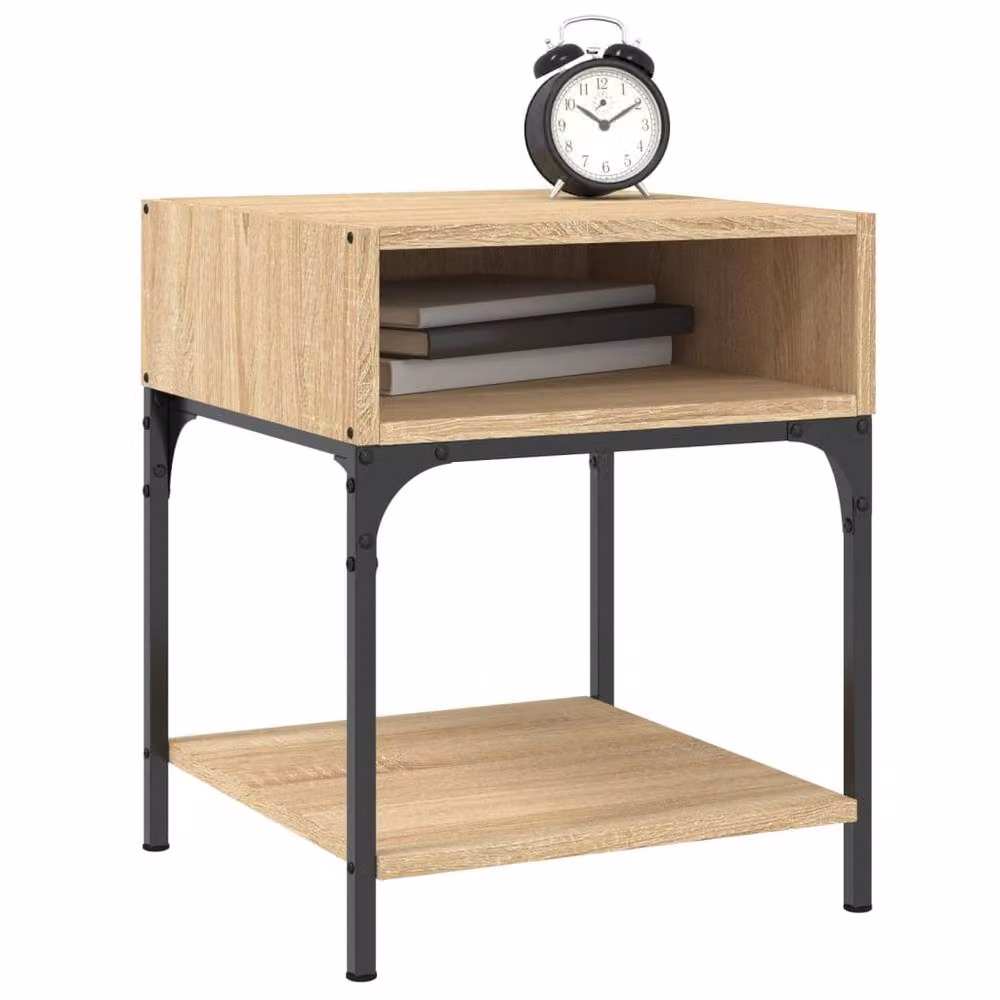 Berkfield Home Sonoma Oak Bedside Table in Brown, W/D/H: 40 x 41 x 50 cm – 3