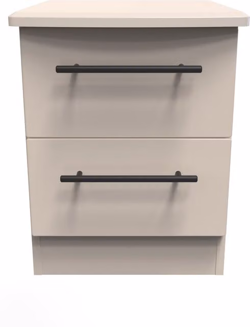 2 U Howard Ready Assembled 2 Drawer Bedside Cabinet in Taupe