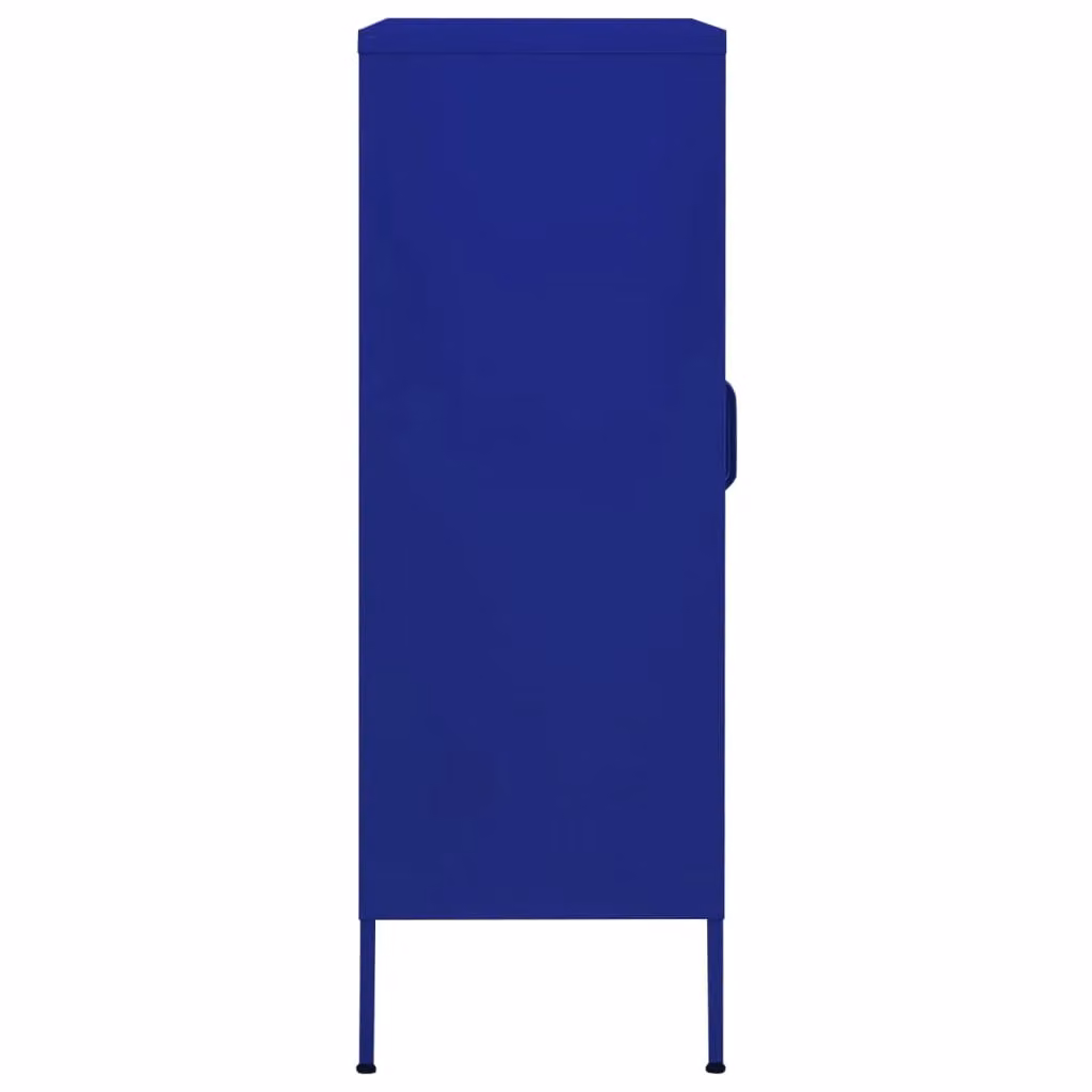 Berkfield Home Navy Blue Steel Storage Cabinet with Glass Doors, W/D/H: 80 x 35 x 101.5 cm – 3
