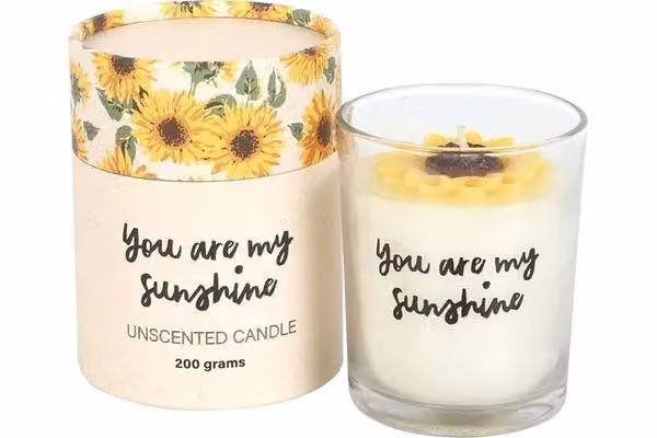 KDMD You Are My Sunshine White Votive Candle with 3D Sunflower – 2