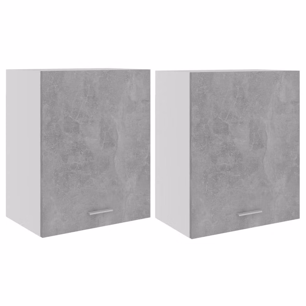 Berkfield Home Set of 2 Wall Mounted Hanging Kitchen Cabinets in Concrete Grey, W/D/H: 50 x 31 x 60 cm – 2