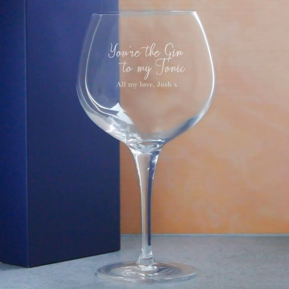Uniqueful Personalised Primeur Gin Balloon Cocktail Glass in Clear Glass, 1 Pack – 2