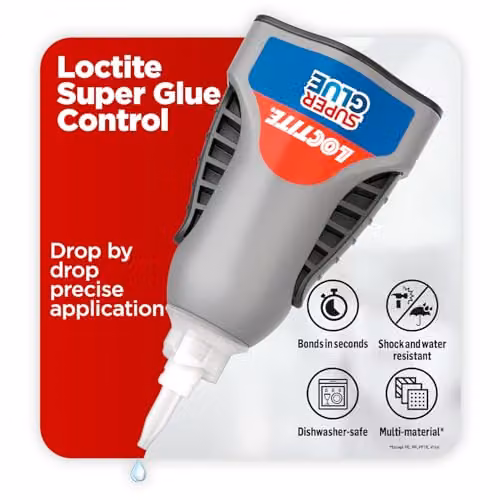 Loctite Super Glue Liquid Control, Transparent Cyanoacrylate All Purpose Glue, 4 g – 3