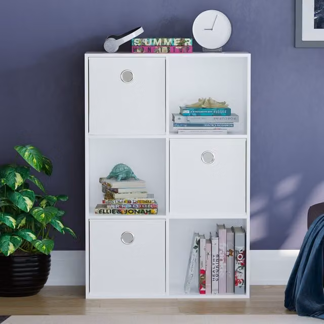 Vida Designs Durham 6 Cube Storage Unit with 3 Baskets in White