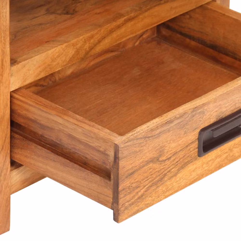 Berkfield Home Solid Acacia Wood Bedside Table in Brown, W/D/H: 40 x 30 x 60 cm – 4