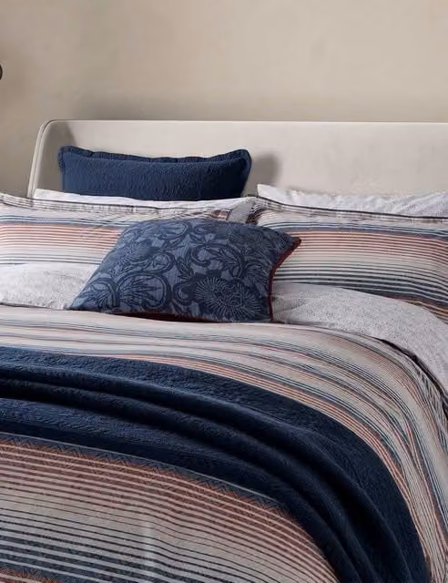 Bedeck of Belfast Stafford 2 Pack Cotton Rich Floral Pillowcases in Blue