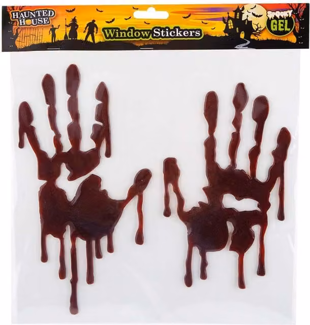 VFM e-Store Red Blood Handprint Halloween Window Stickers – 1