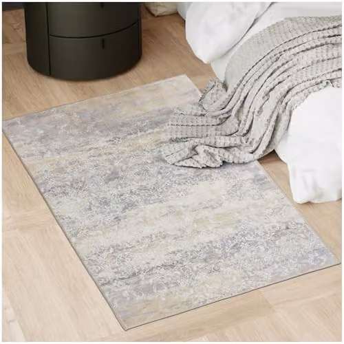 tectake Vintage Abstract Rug in Beige, Washable and Non-Slip Short-Pile Carpet, W: 80 cm, L: 150 cm – 1
