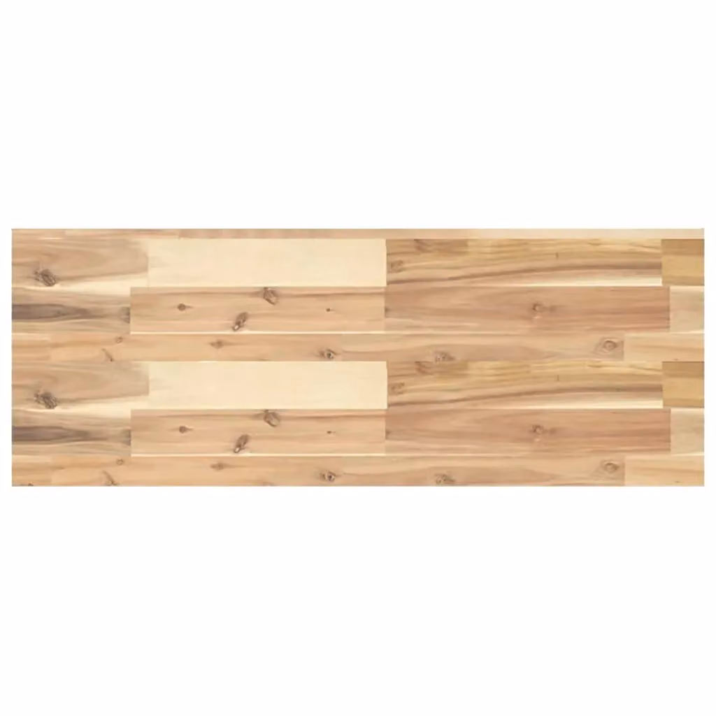 Berkfield Home Floating Shelf in Brown Untreated Solid Acacia Wood, W/D/H: 100 x 30 x 4 cm