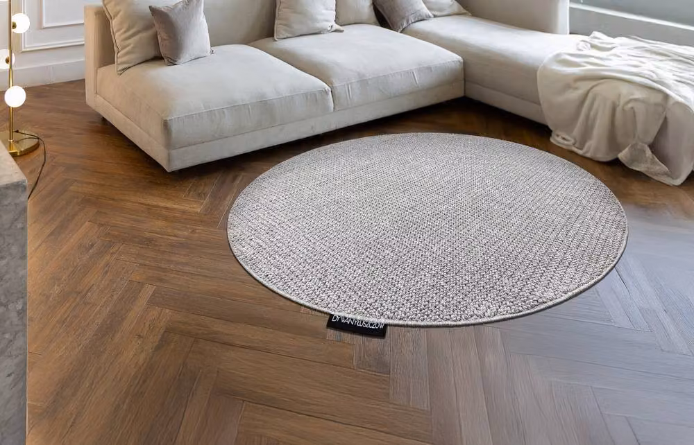 RugsX Casablanca Loop Round Rug in Grey, Diameter: 133 cm – 2