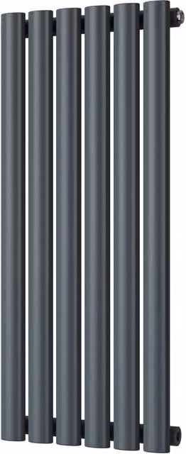 UK Radiators Omeara Anthracite Elliptical Tube Horizontal Designer Radiator, W: 34.8 cm, H: 80 cm – 1