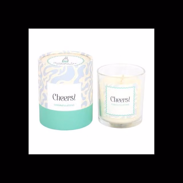 KDMD Cheers Congratulations Champagne Fizz Candle in White – 1