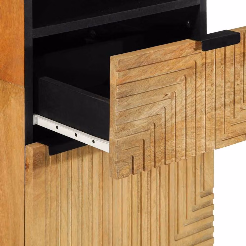 Berkfield Home Beautiful Brown Mango Wood Bathroom Cabinet, W/D/H: 38 x 33 x 160 cm – 5