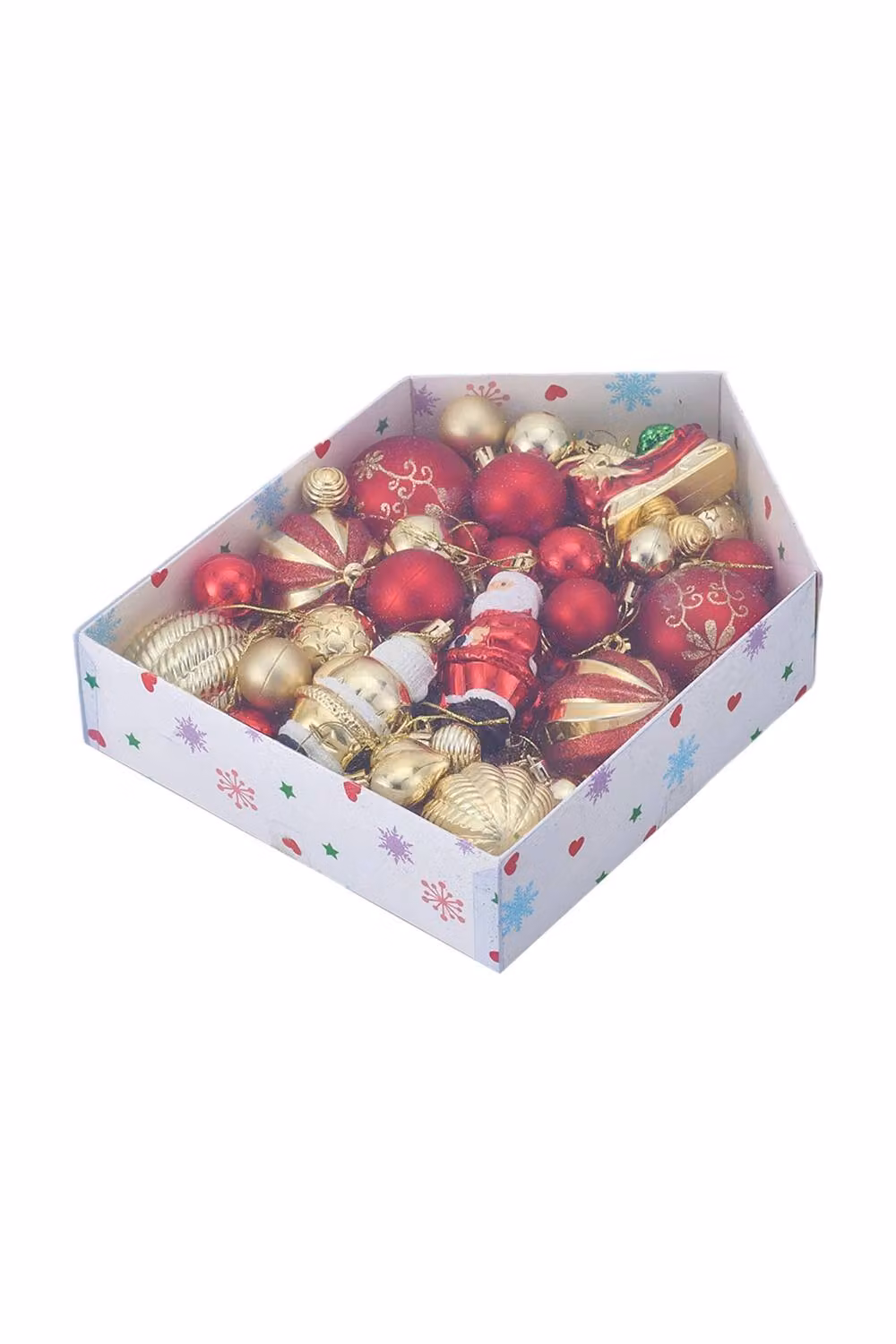 Living and Home 72-Piece Multicolour Christmas Hanging Decoration Set with Santa Claus, Sled, Stars and Hearts – 5