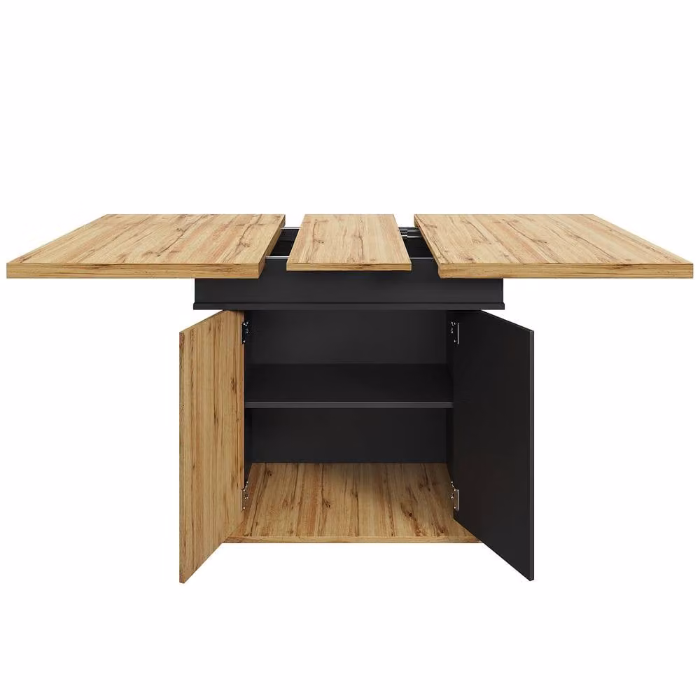 ModernLuxe Extendable Rectangular Dining Table in Brown and Multicolour, W/D/H: 110 x 60 x 75 cm (Extends to 140 cm) – 5