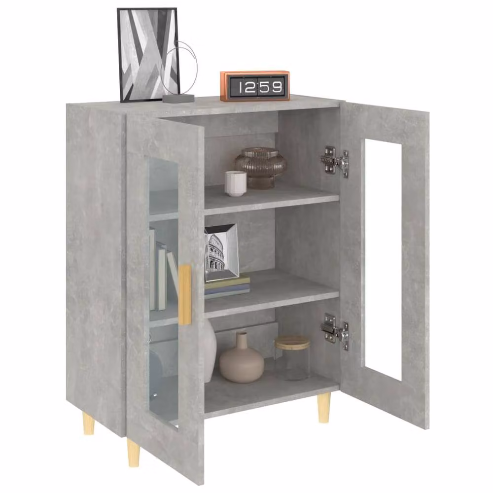 Berkfield Home Sideboard in Concrete Grey, W/D/H: 69.5 x 34 x 90 cm – 3