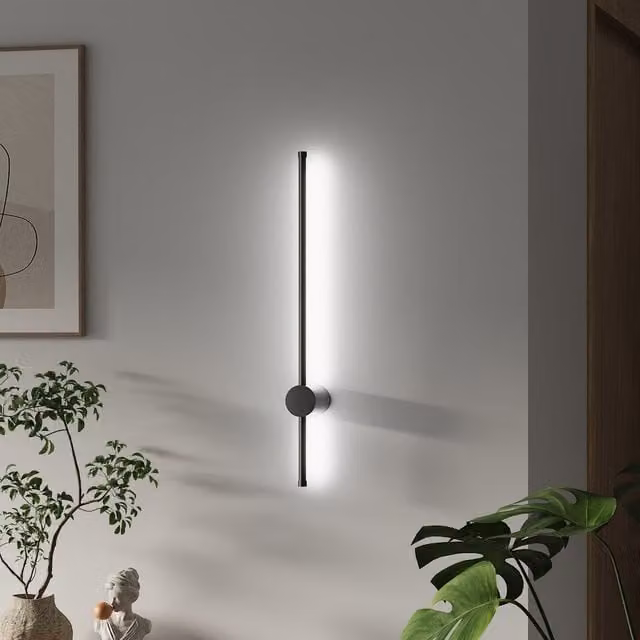 Lifeideas Rotatable LED Cylinder Wall Light in Black and White, Length: 60 cm