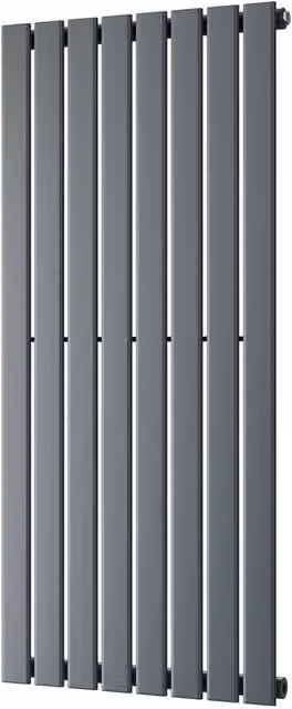 UK Radiators Typhoon Anthracite Vertical Designer Steel Radiator W: 54.4 cm, H: 120 cm