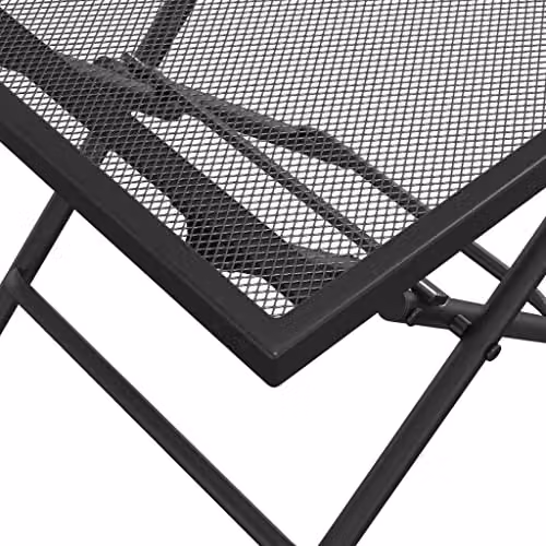 vidaXL Folding Garden Table in Anthracite, Square Steel Mesh, W/D/H: 38 x 38 x 38 cm – 4
