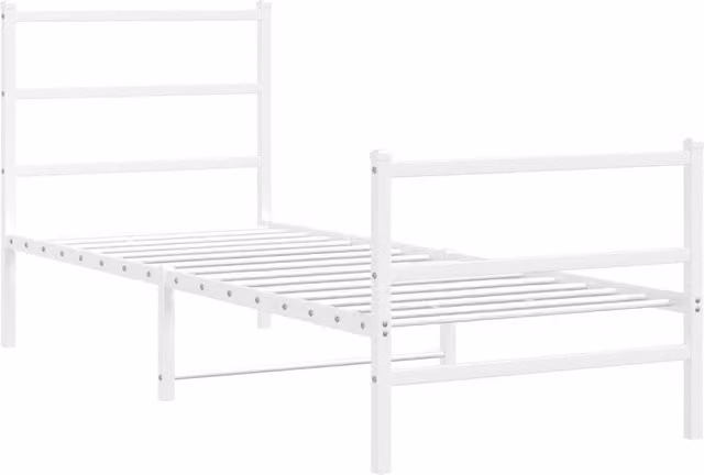 Berkfield Home Metal Bed Frame with Footboard, White, W/D/H: 80 x 200 x 90 cm – 1