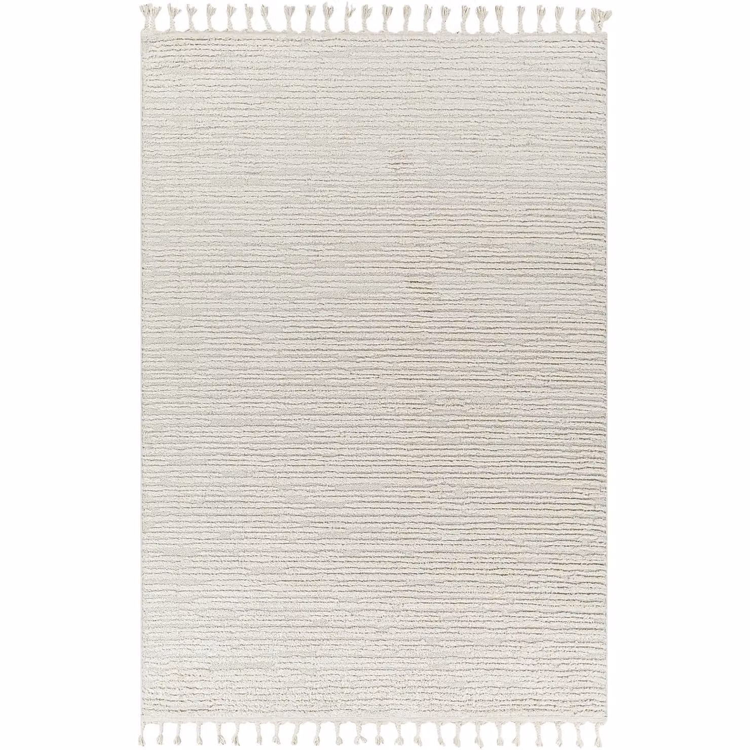Livabliss Nora Geometric High Pile Fringe Rug in Grey and White, W: 200 cm, D: 275 cm – 2