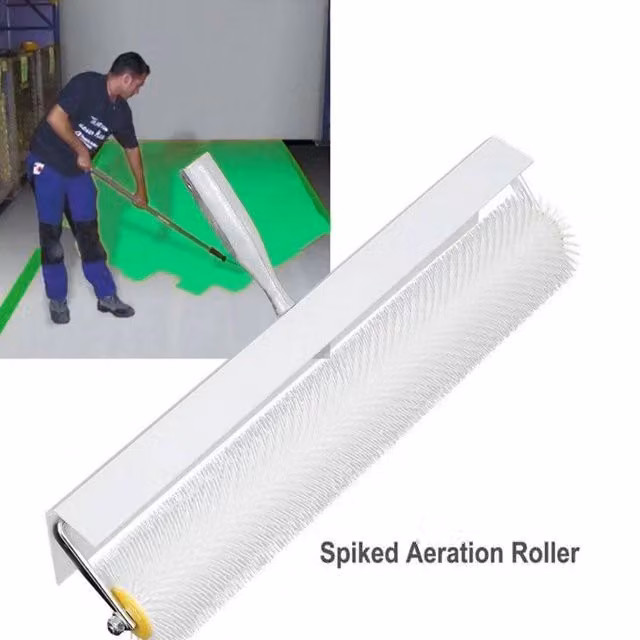 EONLION Spiked Roller Set Levelling Screed Flooring Tool in White W/D/H: 200 x 100 x 1 cm