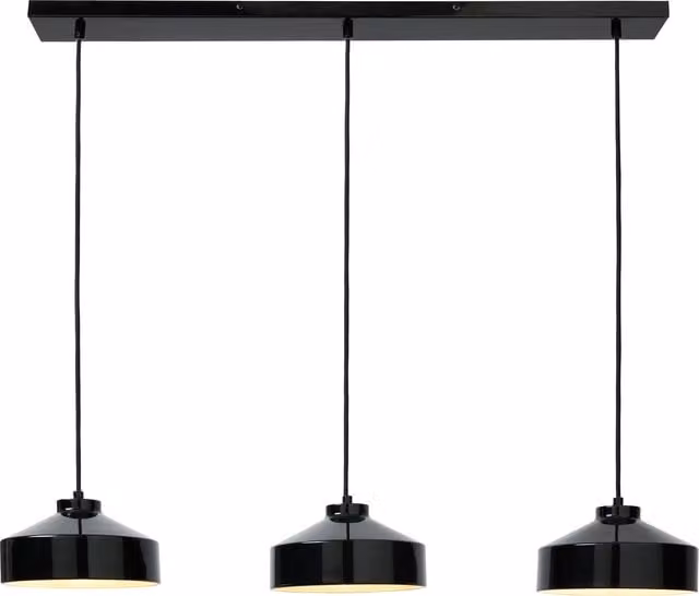 Litecraft Kye 3 Light Modern Metal Bar Ceiling Pendant in Black