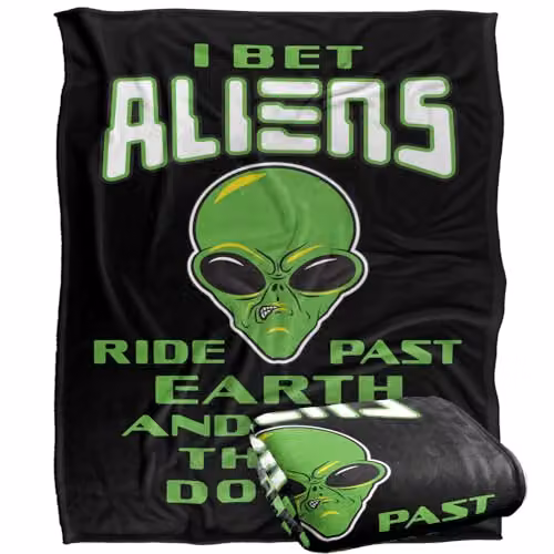 JQ Licensing Sle Aliens Lock Doors Super Soft Silky Touch Throw Blanket, White, W/D/H: 152 x 127 cm – 1