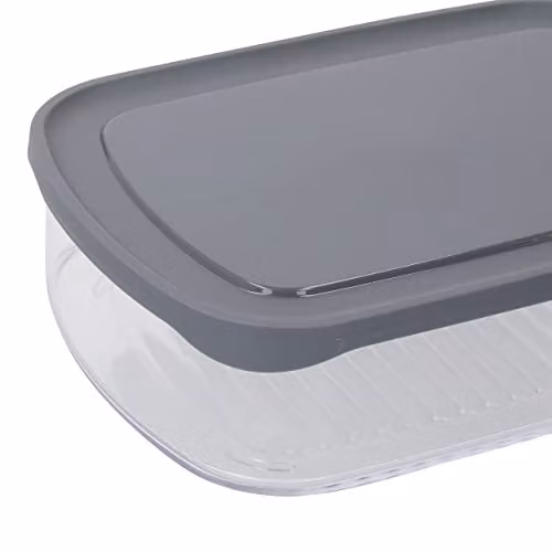 MasterClass Airtight Cheese Fridge Storage Container with Lid, 1.7 l, Transparent and Grey – 7